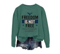 Generisch Felpa da donna con scritta patriottica della libertà - Maglione a maniche lunghe 'Freedom is Not Free' | Maglia dichiarativa per valori e convinzione, Stil_f04 verde, XXL