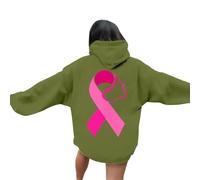 Generisch Felpa da donna elegante da indossare tutti i giorni. Design comodo senza, perfetto per la primavera, l'estate, con stampa per la valorizzazione del cancro. Maglione da donna oversize, verde