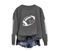 Generisch Felpa da donna senza cappuccio, oversize, scollo rotondo, vintage, maglione da donna, stampa a maniche lunghe, tinta unita, basic oversize, casual, adolescenti e ragazze