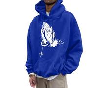 Generisch Felpa da uomo a maniche lunghe, oversize, con cappuccio, per il tempo libero, Y2K, con cappuccio, per il tempo libero, con stampa Gesù, Hip Hop, maglietta a maniche lunghe Streetwear Autunno
