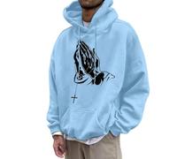 Generisch Felpa da uomo a maniche lunghe, oversize, con cappuccio, per il tempo libero, Y2K, con cappuccio, per il tempo libero, con stampa Gesù, Hip Hop, maglietta a maniche lunghe Streetwear Autunno