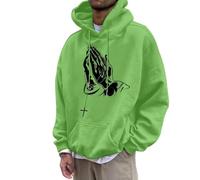 Generisch Felpa da uomo a maniche lunghe, oversize, con cappuccio, per il tempo libero, Y2K, con cappuccio, per il tempo libero, con stampa Gesù, Hip Hop, maglietta a maniche lunghe Streetwear Autunno