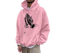 Generisch Felpa da uomo a maniche lunghe, oversize, con cappuccio, per il tempo libero, Y2K, con cappuccio, per il tempo libero, con stampa Gesù, Hip Hop, maglietta a maniche lunghe Streetwear Autunno