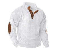 Generisch Felpa da uomo a maniche lunghe, senza cappuccio, casual, confortevole, alla moda, classica, versatile, elegante, adatta per tutti i giorni, robusta, facile da pulire, senza tempo (bianco, M)