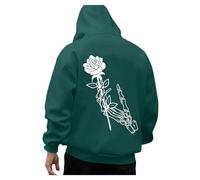 Generisch Felpa da uomo alla moda per il tempo libero, a maniche lunghe, con stampa digitale 3D, design per comfort sportivo, alla moda, verde, S