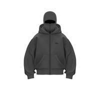 Generisch Felpa da uomo con cappuccio, con cerniera e tasca, con cappuccio invernale con passamontagna, giacca con cappuccio traspirante, oversized, con cappuccio regolare, streetwear, Gy1, m