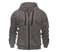 Generisch Felpa da uomo con cappuccio, con cerniera, oversize, con cappuccio, giacca per le mezze stagioni, con cappuccio, Z grigio., 3XL