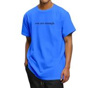 Generisch Felpa da uomo con scritta in lingua inglese "Die Welt ist ein besserer Ort mit dir du bist genug", felpa con cappuccio (blu, M)