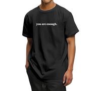 Generisch Felpa da uomo con scritta in lingua inglese "Die Welt ist ein besserer Ort mit dir du bist genug", felpa con cappuccio, Nero , 3XL