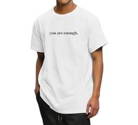 Generisch Felpa da uomo con scritta in lingua inglese "Die Welt ist ein besserer Ort mit dir du bist genug", felpa con cappuccio, bianco, XXL