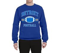 Generisch Felpa da uomo con stampa rugby a maniche lunghe, girocollo, stile casual, da uomo, Blu, M
