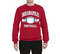 Generisch Felpa da uomo con stampa rugby a maniche lunghe, scollo rotondo, casual, scollo a V, Colore: rosso, M