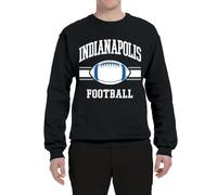 Generisch Felpa da uomo con stampa rugby a maniche lunghe, scollo rotondo, casual, scollo a V, Nero , M