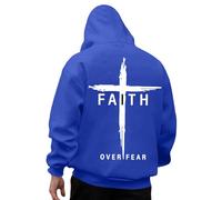 Generisch Felpa da uomo oversize, con stampa sul retro, con lettere, con cappuccio, Harajuku, a maniche lunghe, per il tempo libero, per adolescenti, ragazzi, alla moda, streetwear, O blu., M