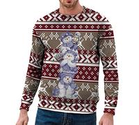 Generisch Felpa da uomo senza stampa divertente per l'inverno, calda camicia a maniche lunghe, casual, elegante, per il periodo natalizio, Vino, L