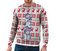 Generisch Felpa da uomo senza stampa divertente per l'inverno, calda camicia a maniche lunghe, casual, elegante, per il periodo natalizio, Colore: rosso, L