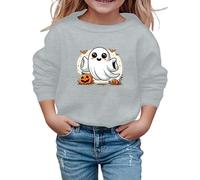 Generisch Felpa di Halloween Bambina Dolce Stampa Manica Lunga Girocollo Casual Bambini Top Autunno/Inverno Gita Scuola Confortevole Morbido Mix, grigio., 5-6 Anni