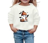 Generisch Felpa di Halloween Bambina Dolce Stampa Manica Lunga Girocollo Casual Bambini Top Autunno/Inverno Gita Scuola Confortevole Morbido Mix, bianco, 11-12 Anni