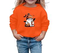 Generisch Felpa di Halloween Bambina Dolce Stampa Manica Lunga Girocollo Casual Bambini Top Autunno/Inverno Gita Scuola Confortevole Morbido Mix, Colore: arancione., 5-6 Anni