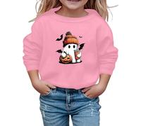 Generisch Felpa di Halloween Bambina Dolce Stampa Manica Lunga Girocollo Casual Bambini Top Autunno/Inverno Gita Scuola Confortevole Morbido Mix, Colore: rosa., 7-8 Anni