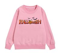 Generisch Felpa di Halloween per ragazze come calda maglia invernale con stampa alfabeto per una festa comoda e casual, Colore: rosa., 7-8 Jahre