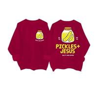 Generisch Felpa Donna Dolce Grafica Divertente Domenica Casual Manica Lunga Girocollo, Colore: rosso, XXL