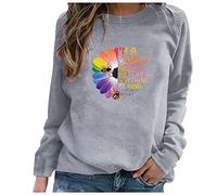 Generisch Felpa Donna Stampa Floreale Colorata Maglia Manica Lunga Camicetta Monocolore Farming Simulator 19, grigio., S