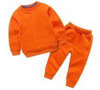 Generisch Felpa e pantaloni per neonati e bambini, unisex, a maniche lunghe, con stampa di coniglio, per l'inverno, set di 2 pezzi, costume da coniglio, Colore: arancione., 7-8 Jahre