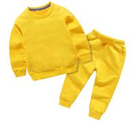 Generisch Felpa e pantaloni per neonati e bambini, unisex, a maniche lunghe, con stampa di coniglio, per l'inverno, set di 2 pezzi, costume da coniglio, giallo., 1-2 Jahre