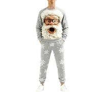 Generisch Felpa invernale con cappuccio con divertente stampa nonna, morbida, unisex, perfetta per le vacanze come abbigliamento loungewear, grigio., L