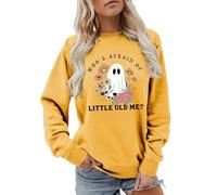 Generisch Felpa invernale con scollo rotondo con stampa lettera, come maglione casual a maniche lunghe per donne di tutti i giorni, abbigliamento nelle stagioni fresche, giallo., XXL