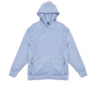 Generisch Felpa invernale da uomo con cappuccio in pelle di cervo, in velluto, per sport, fitness, corsa, casual, con cappuccio originale da uomo, Blu, L
