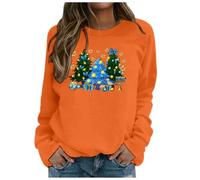 Generisch Felpa leggera con scollo rotondo, senza come maglione termico a maniche lunghe, per l'inverno, per i viaggi, con morbido comfort a maglia nella vita di tutti, Colore: arancione., S