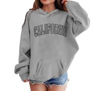 Generisch Felpa per bambini, oversize, a maniche lunghe con nome della città e scollo rotondo, per il tempo libero, vintage, streetwear, maglione in cotone, top casual, stile per ragazze e adolescenti