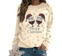 Generisch Felpa stampata con scollo rotondo come parte superiore casual, materiale morbido per lo streetwear sportivo, comoda moda quotidiana, beige., M