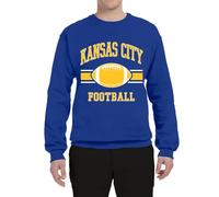 Generisch Felpa Uomo Rugby Stampa Manica Lunga Girocollo Casual T V, Blu, M