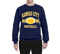 Generisch Felpa Uomo Rugby Stampa Manica Lunga Girocollo Casual T V, Blu scuro, M