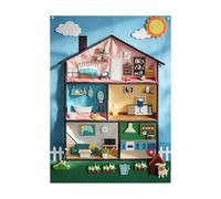 Generisch Felt Story Board, Lavagna in feltro colorata, set da fiaba in feltro, per imparare sensoriali, giocattolo decorativo riutilizzabile per aula, sala giochi, tempo della storia (blu)