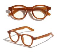 Generisch FHKQMLFQ Vintage Style Round Sunglasses UV Protection Clear Lenses Vintage Shading for Men and Women