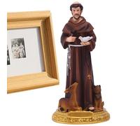 Generisch Figura di San Francesco - Statua dipinta a mano con colomba e croce,collezione di scale classiche, regalo, ispirazione pazza, collezione rinascimentale