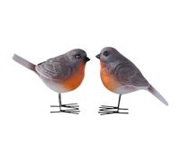 Generisch Figure di | Scultura di pettirosso 2 pezzi | Gioielli decorativi in resina per giardino, terrazza, soggiorno, bagno, camera da, libreria