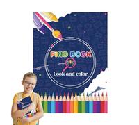 Generisch Find Book Look and Color,Relax Colorare Attività Per Adolescenti | Libro di lavoro compatto per la casa e le vacanze con pagine spesse