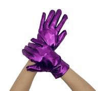 Generisch Finger Schmuck Gloves Shiny Opera Cosplay Gloves Role Play Costume Glove for Adult Princess Womens Accessories (Purple, One Size)