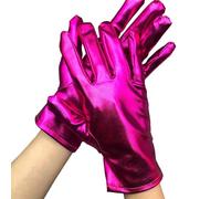 Generisch Finger Schmuck Gloves Shiny Opera Cosplay Gloves Role Play Costume Glove for Adult Princess Womens Accessories (Hot Pink One)