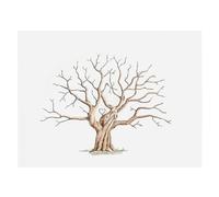 Generisch Fingerprint Tree Canvas - Fingerprint Tree Wedding Guest Book, Charming Fingerprints Signing Canvas Painting | Segning Canvass Paintings for Birthday Wedding Gathering Accessories