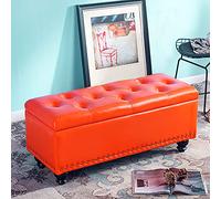 Generisch Finto Leather Storage Stool - Panca in pelle PU con spazio per la casa moderna, bedroom, Living Room, Multifunction Footstol, 60 x 40 x 45 cm