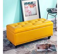 Generisch Finto Leather Storage Stool - Panca in pelle PU con spazio per la casa moderna, bedroom, Living Room, Multifunction Footstol, 60 x 40 x 45 cm
