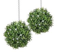 Generisch Fiori artificiali, resistenti ai raggi UV, decorazioni sospese per interni, esterni, giardino, balcone, topiaria artificiale, palla da boxe decorativa