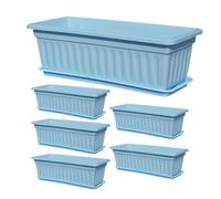 Generisch - Fioriera - 6 pezzi | Fori di drenaggio integrati per vasi | Per giardinaggio, balcone, cortile, cucina, esterno, resistente ai raggi UV, resina, incluso tabl