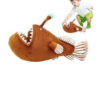 Generisch Fish Stuffed Animal, Cartoon Angler Plush, 11,81 x 7,48 in Cute Pillow Toy, Soft Decorative Doll, Comfortable Cuddly Companion for Bedroom, Living Room, Display per divano